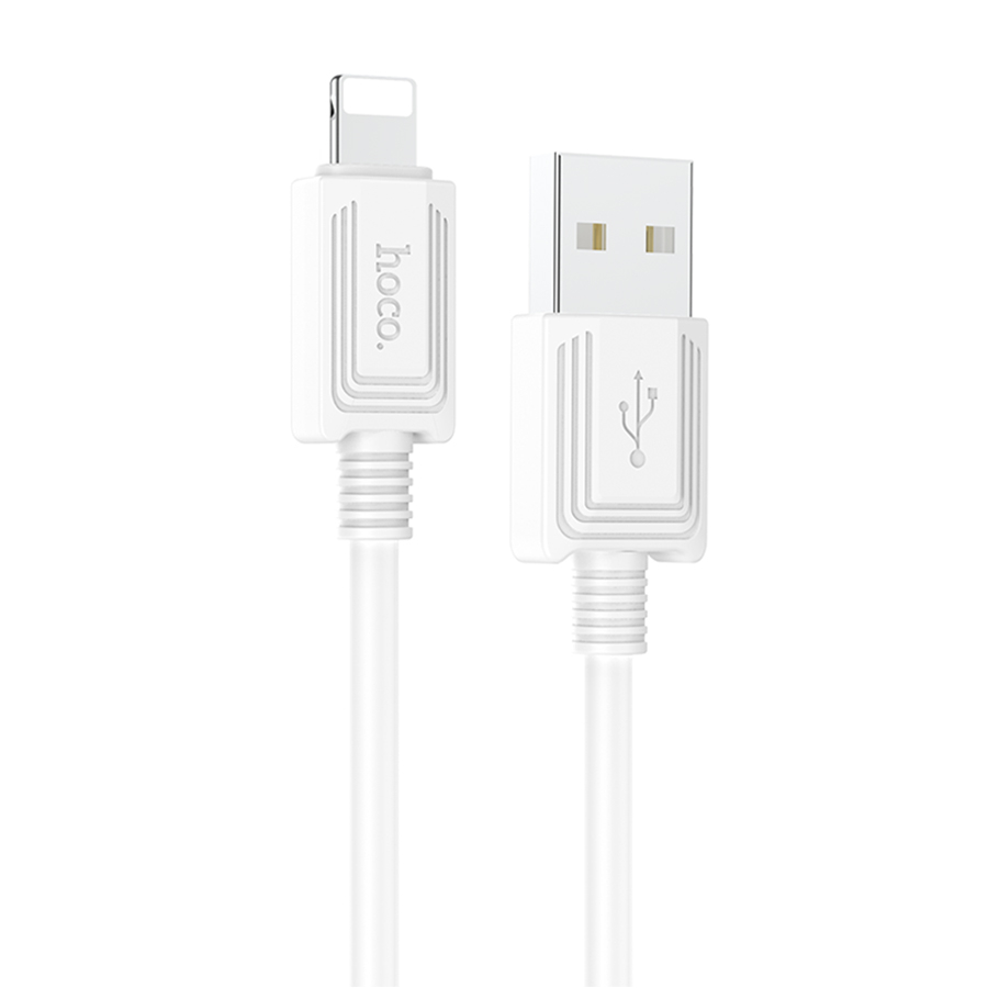 Зарядные устройства и кабели - Кабель HOCO X73 USB - Lightning, 2.4А, 1 м, белый/черный