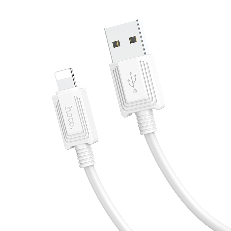 Зарядные устройства и кабели - Кабель HOCO X73 USB - Lightning, 2.4А, 1 м, белый/черный