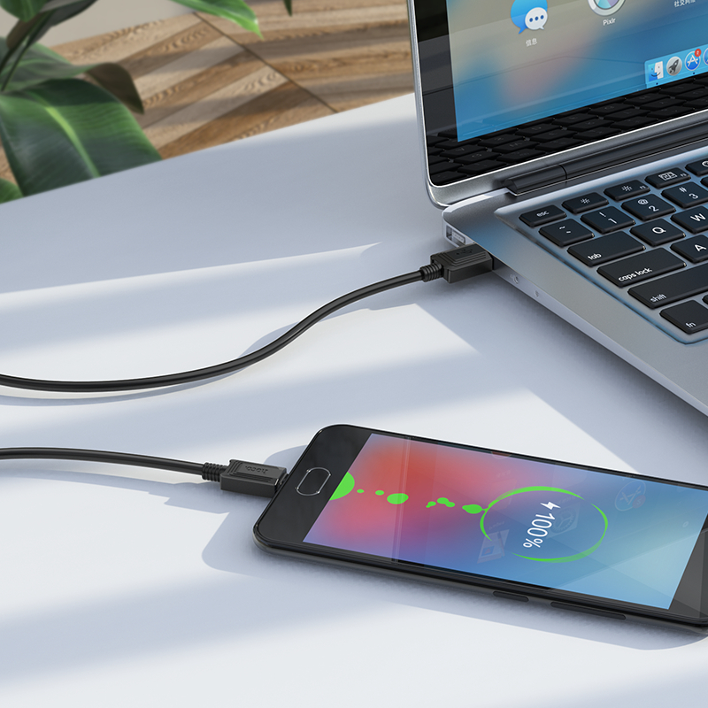 Зарядные устройства и кабели - Кабель HOCO X73 USB - MicroUSB, 2.4А, 1 м, черный