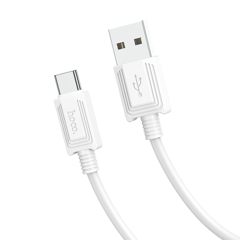 Зарядные устройства и кабели - Кабель HOCO X73 USB - Type-C, 3A, 1 м, белый/черный