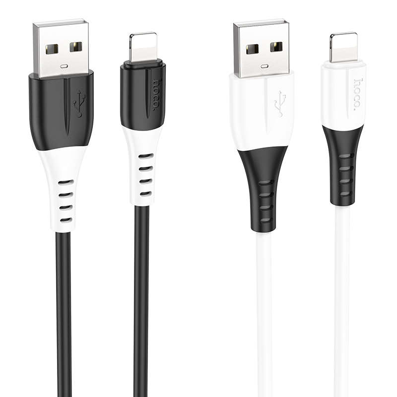 Зарядные устройства и кабели - Кабель HOCO X82 Silicone USB - Lightning, 2.4А, 1 м, черный