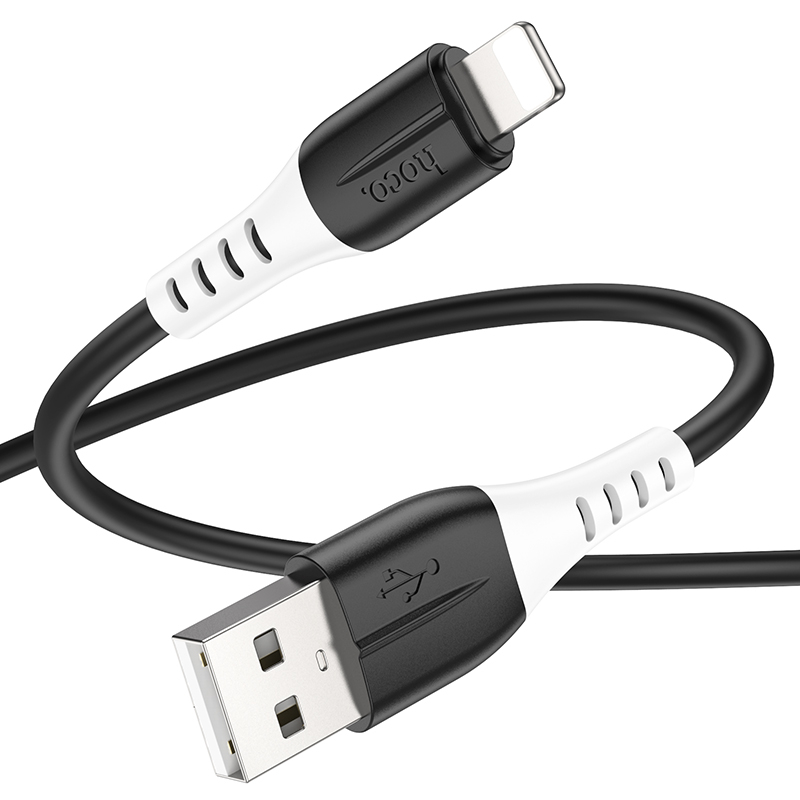 Зарядные устройства и кабели - Кабель HOCO X82 Silicone USB - Lightning, 2.4А, 1 м, черный