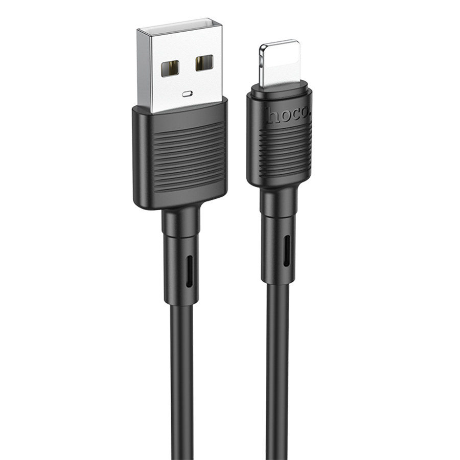 Зарядные устройства и кабели - Кабель HOCO X83 Victory USB - Lightning, 2.4А, 1 м, белый/черный