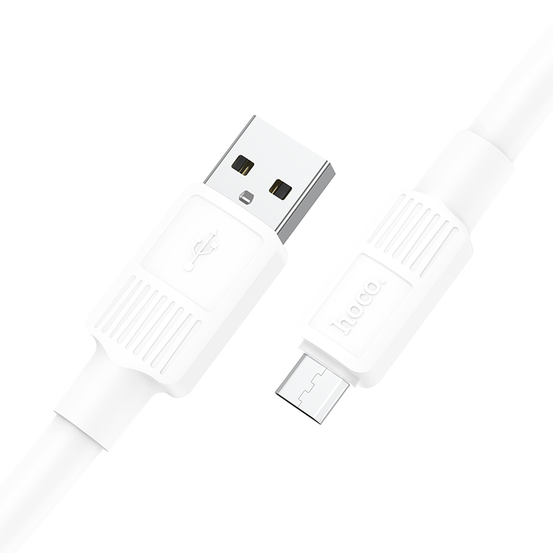 Зарядные устройства и кабели - Кабель HOCO X84 Solid USB - MicroUSB, 2.4А, 1 м, белый/черный