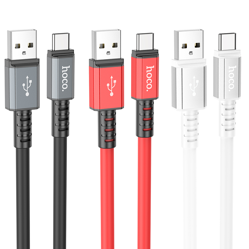 Зарядные устройства и кабели - Кабель HOCO X85 Strength USB - Type-C, 3A, 1 м, белый/черный