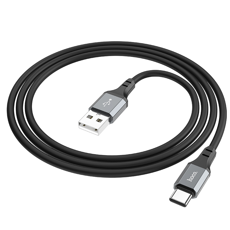 Зарядные устройства и кабели - Кабель HOCO X86 Spear silicone USB - Type-C, 3A, 1 м, черный