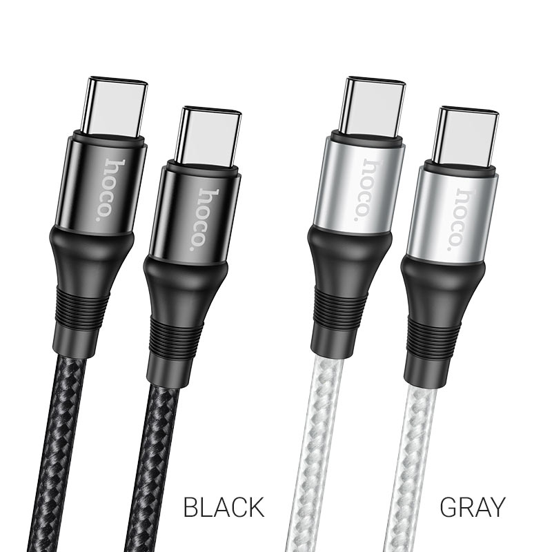 Зарядные устройства и кабели - Кабель USB-C HOCO X50 Exquisito Type-C - Type-C, 5A, 1 м, серый/черный