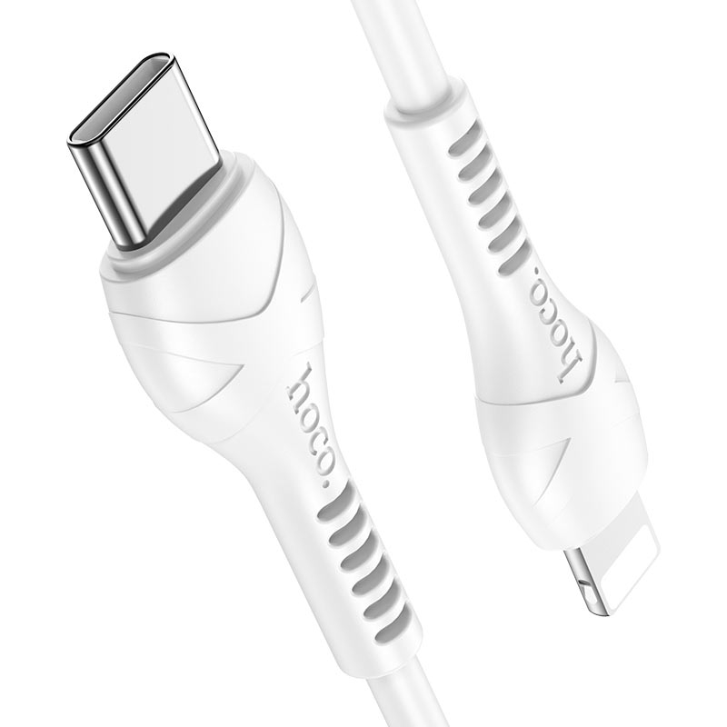 Зарядные устройства и кабели - Кабель USB-C HOCO X55 Trendy Type-C - Lightning, 3A, 1 м, белый