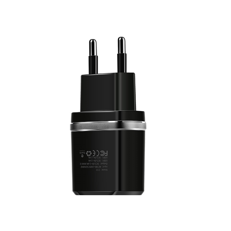 Зарядные устройства и кабели - Зарядное устройство HOCO C12 Smart 2xUSB, 2.4A, белый/черный