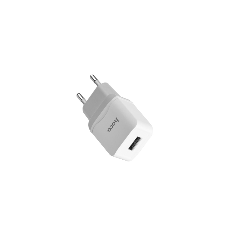 Зарядные устройства и кабели - Зарядное устройство HOCO C22A Little 1xUSB с Кабелем USB - Lightning, 2.4A, 10.8W, белый/черный