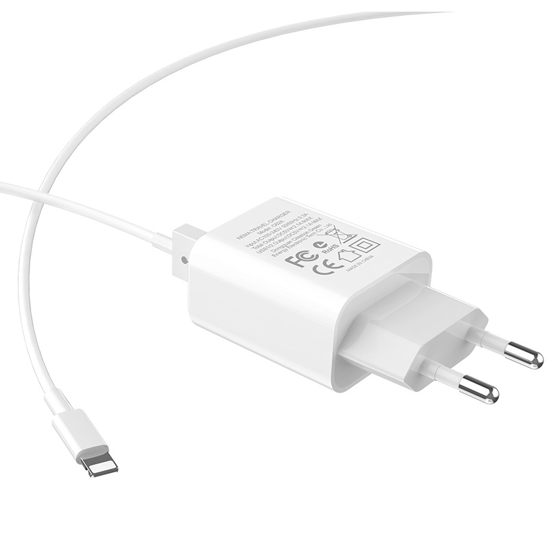 Зарядные устройства и кабели - Зарядное устройство HOCO C62A Victoria 2xUSB с Кабелем USB - Lightning, 2.1A, 10.8W
