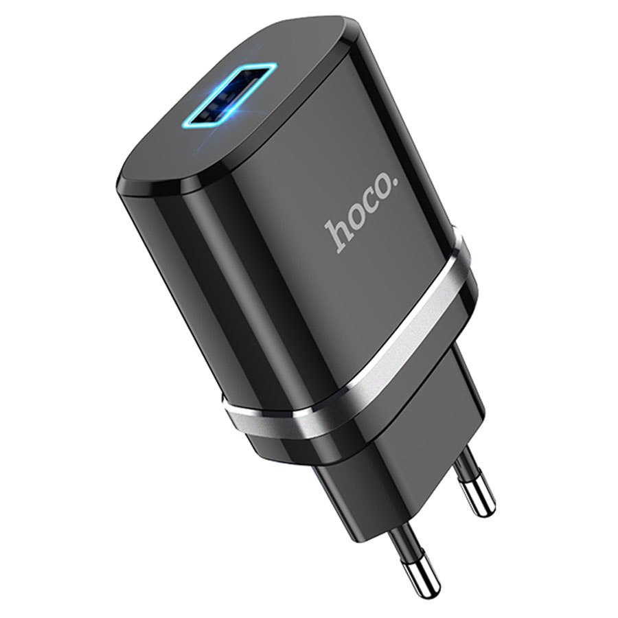 Зарядные устройства и кабели - Зарядное устройство HOCO N1 Ardent 1xUSB, 2.4A, 10.8W, белый/черный