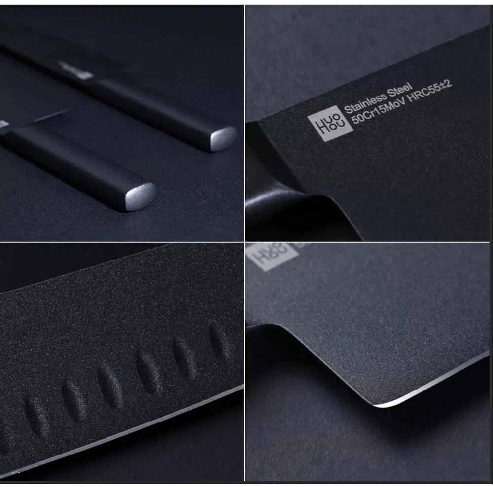 Аксессуары Xiaomi - Набор кухонных ножей Xiaomi Huo Hou Black Heat Knife Set 2 шт