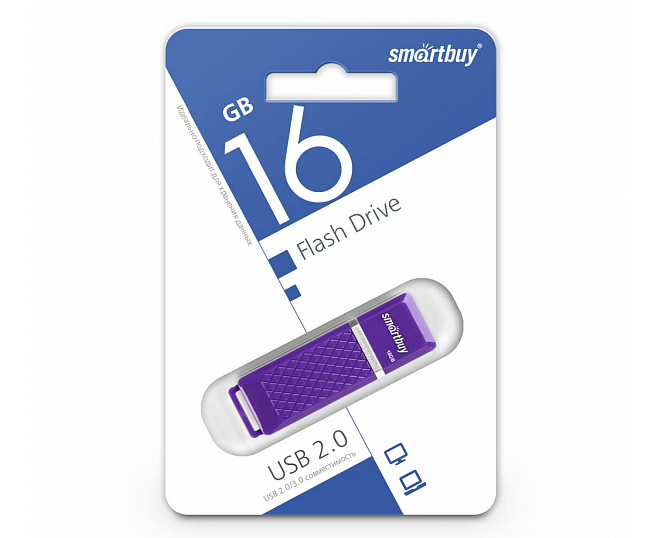 Флешки - Флешка USB 2.0 SmartBuy Quartz 16GB