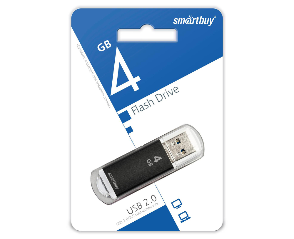 Флешки - Флешка USB 2.0 SmartBuy V-Cut 4GB