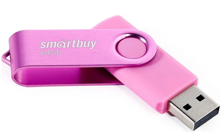 Флешки - Флешка USB 2.0 SmartBuy Twist 64GB розовый