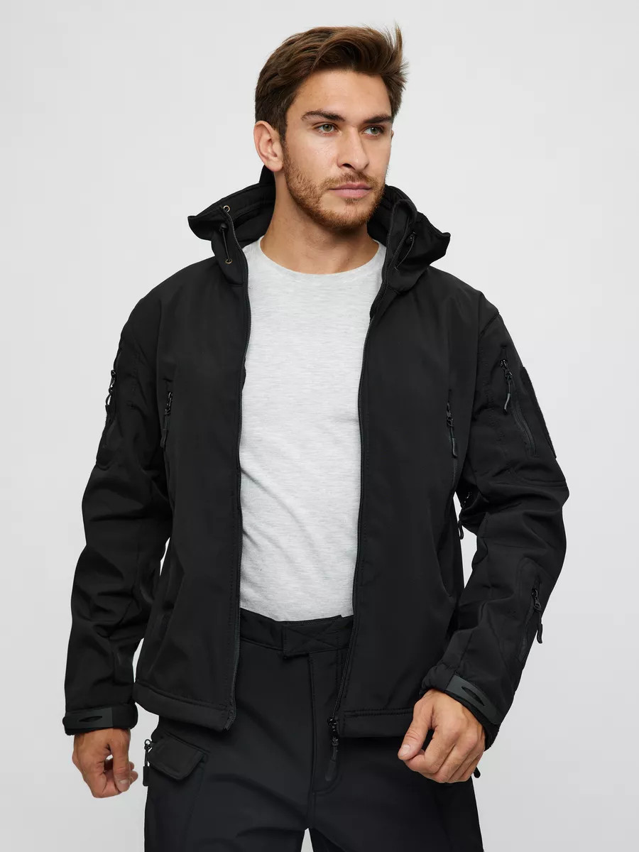 Снаряжение и экипировка - Тактический костюм Softshell демисезонный черный