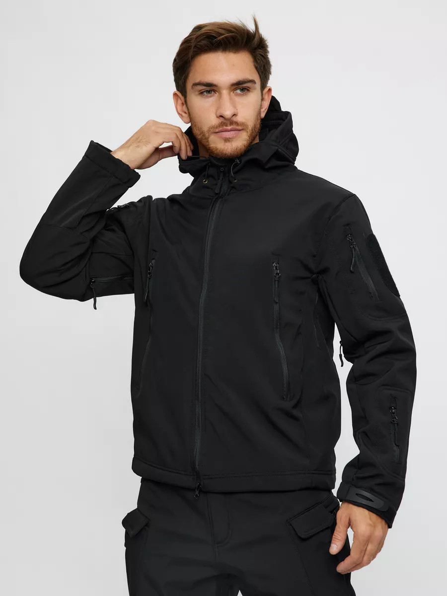 Снаряжение и экипировка - Тактический костюм Softshell демисезонный черный