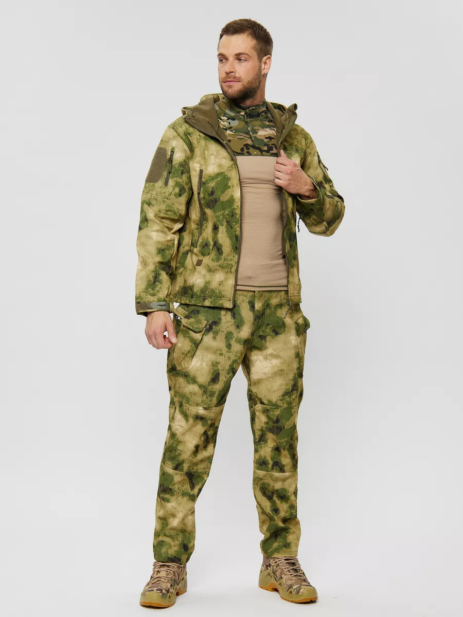 Тактический костюм Softshell демисезонный зеленый мох Снаряжение и экипировка - Тактический костюм Softshell демисезонный зеленый мох