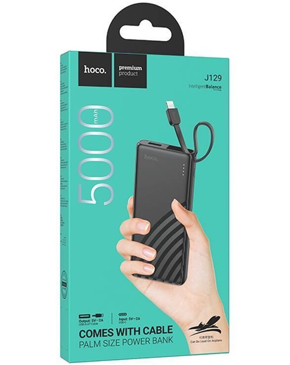 Аккумулятор HOCO J129 со шнуром Lightning 5000 mAh Повербанки - Аккумулятор HOCO J129 со шнуром Lightning 5000 mAh